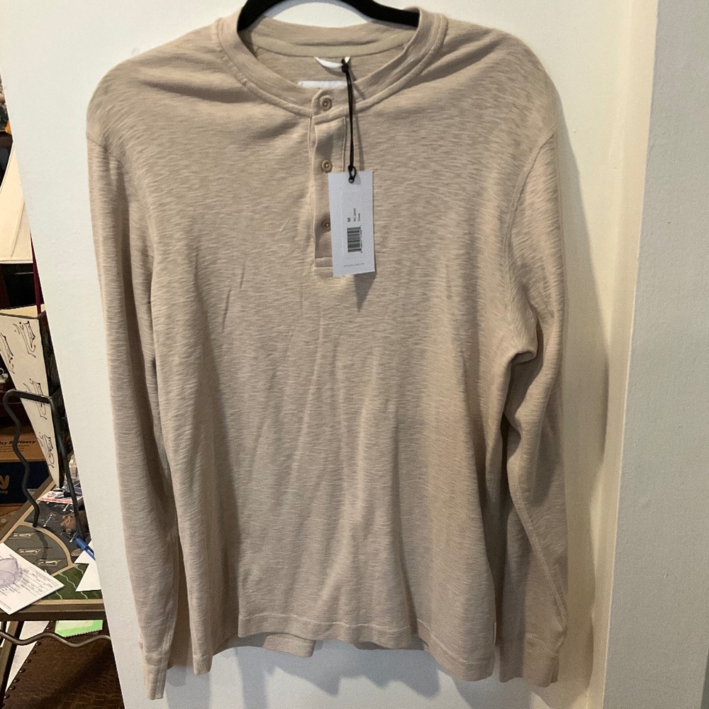 NWT Reigning Champ Henley Dune Long Sleeve Shirt size medium.